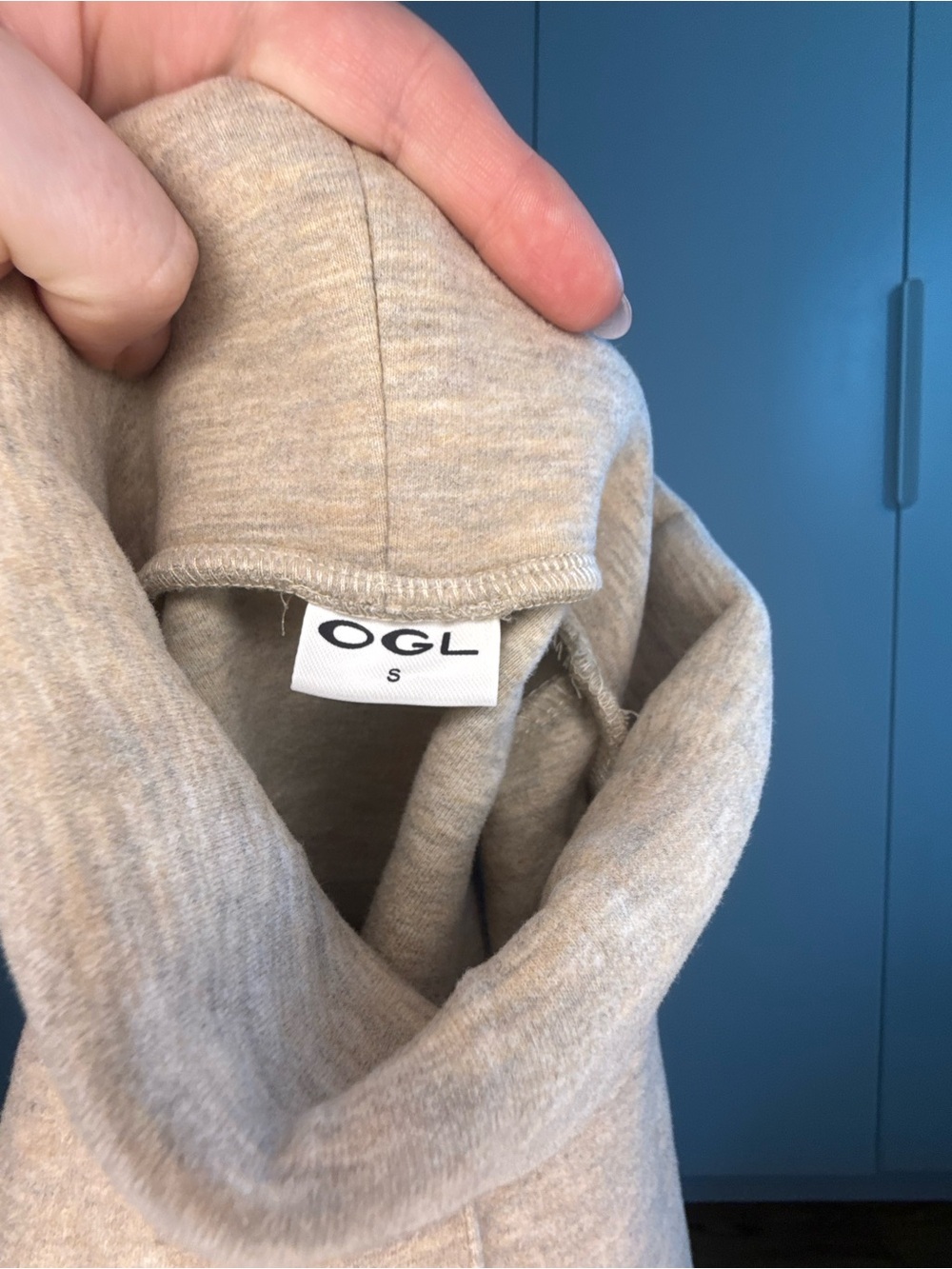 OGL Neutral Sleeveless Mock Neck Top in Light Beige - Picture 6 of 6